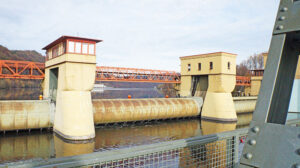 Das Wehr/Schleuse in Wetter an der Ruhr